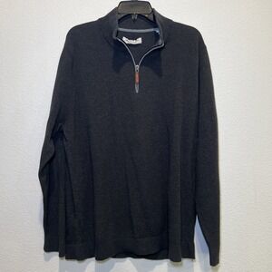 Tommy Bahama Sweater Mens XL Dark Grey 1/4 Zip Long Sleeve Pullover